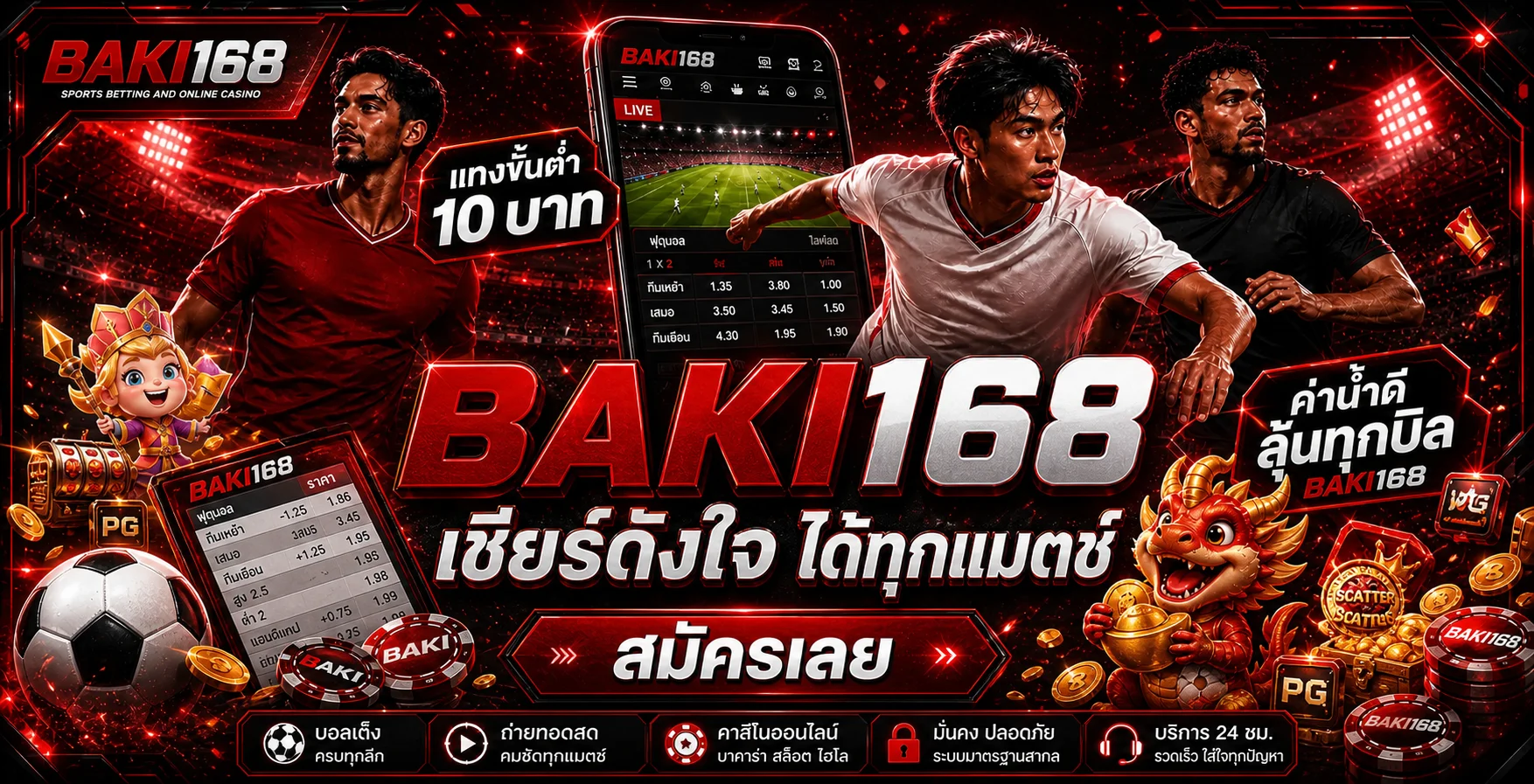BAKI168 แทงบอลออนไลน์ ราคาน้ำดี ทุกลีกทั่วโลก